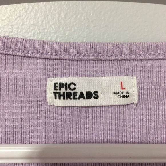 Epic Threads Ruched Front Top Ribbed Top with drawstring Size L - Picture 3 of 5